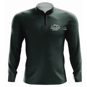 Camiseta de Pesca Concept Fish com Proteção Solar UV Verde Militar Lisa