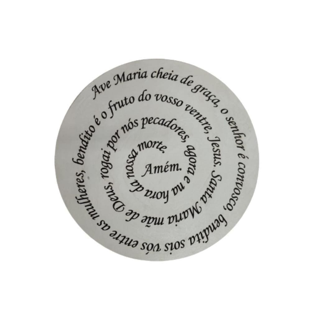 Oração Ave Maria Mandala 30 Cm Gravado Mdf 3mm Branco [f031]