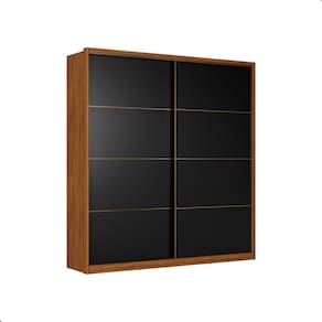 Guarda Roupa Casal 2 Portas Madri Nogueira Preto Prime