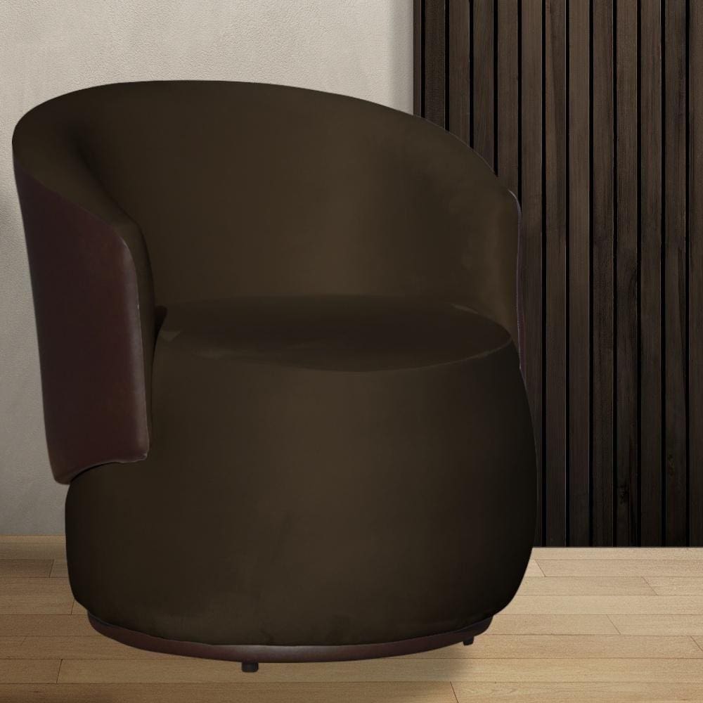 Kit 2 Poltronas Organica Beatriz Veludo Marrom C/ Composê Corano Marrom - LM DECOR