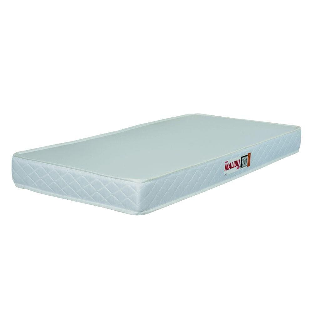 Colchão Solteiro Espuma D20 Malibu 78x188x12cm Branco Hellen