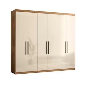 Guarda Roupa Casal 6 Portas Lens Amêndola Off White