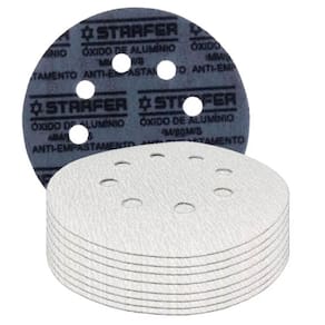 Kit 10 Disco De Lixa Branco 180Mm Grão 120 - Starfer