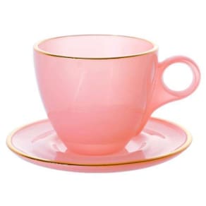 Jg Xicara Cha Com Pires C/04 Rose Com Dourado 170Ml 9004061