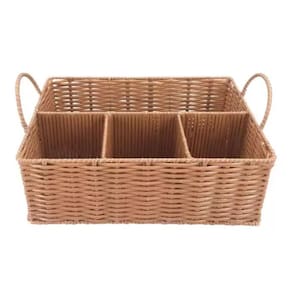Cesta retangular Polibrown polipropileno L23xP32xA11cm 4 compartimentos Dynasty