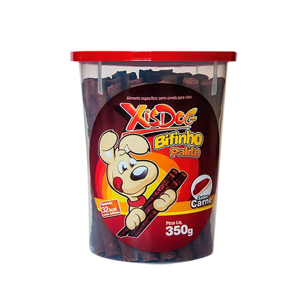 Petisco Palitinho De carne Para Cães Xisdog Bifinho em palito Pote 350g