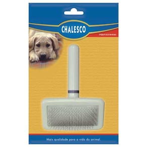 Escova Rasqueadeira Macia Branca para Cães Chalesco Pequena cod 70133