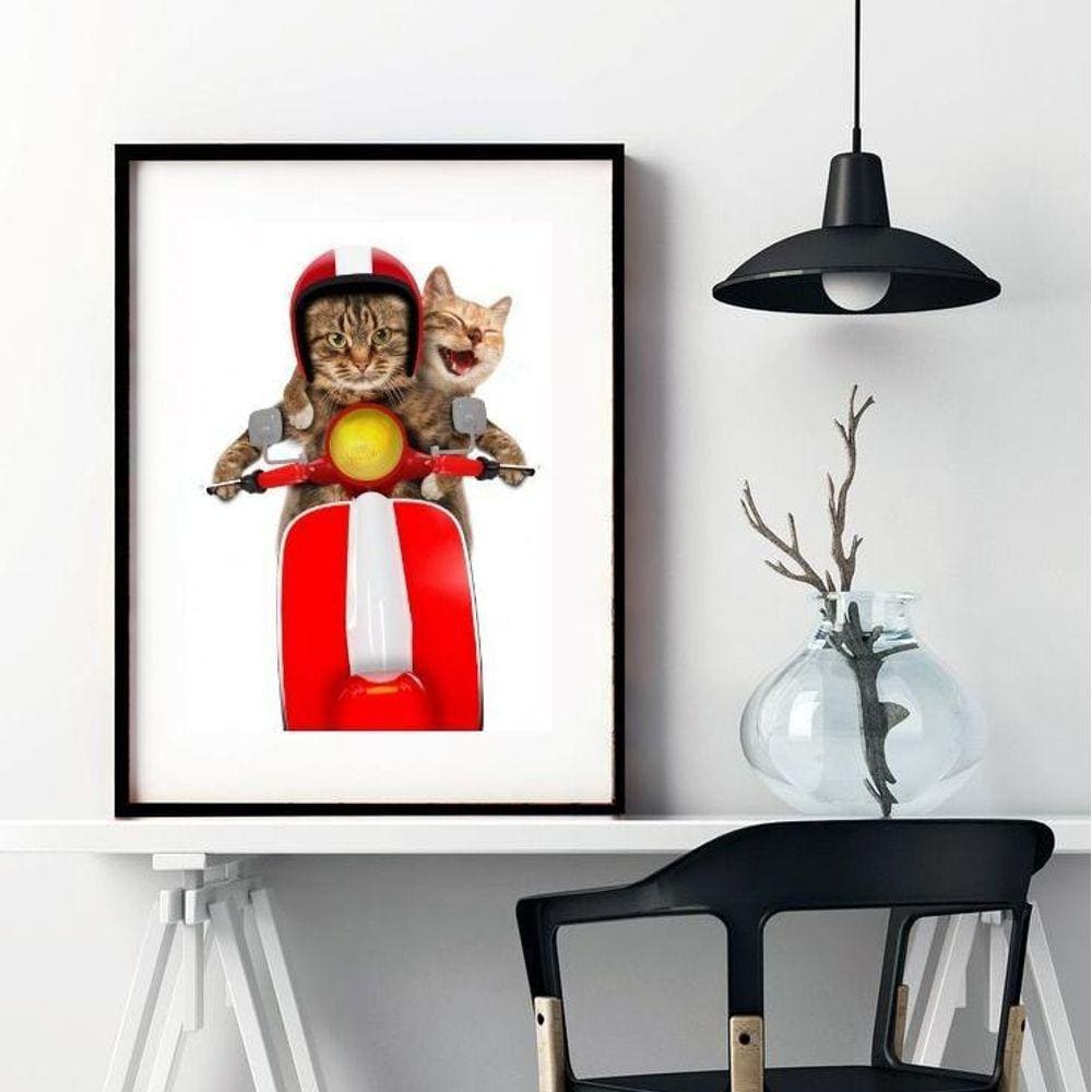 Quadro Gatinhos Na Lambreta - 60X48Cm