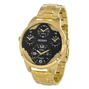Relógio Orient Masculino Dourado Dual Time Mgsst002 P2kx