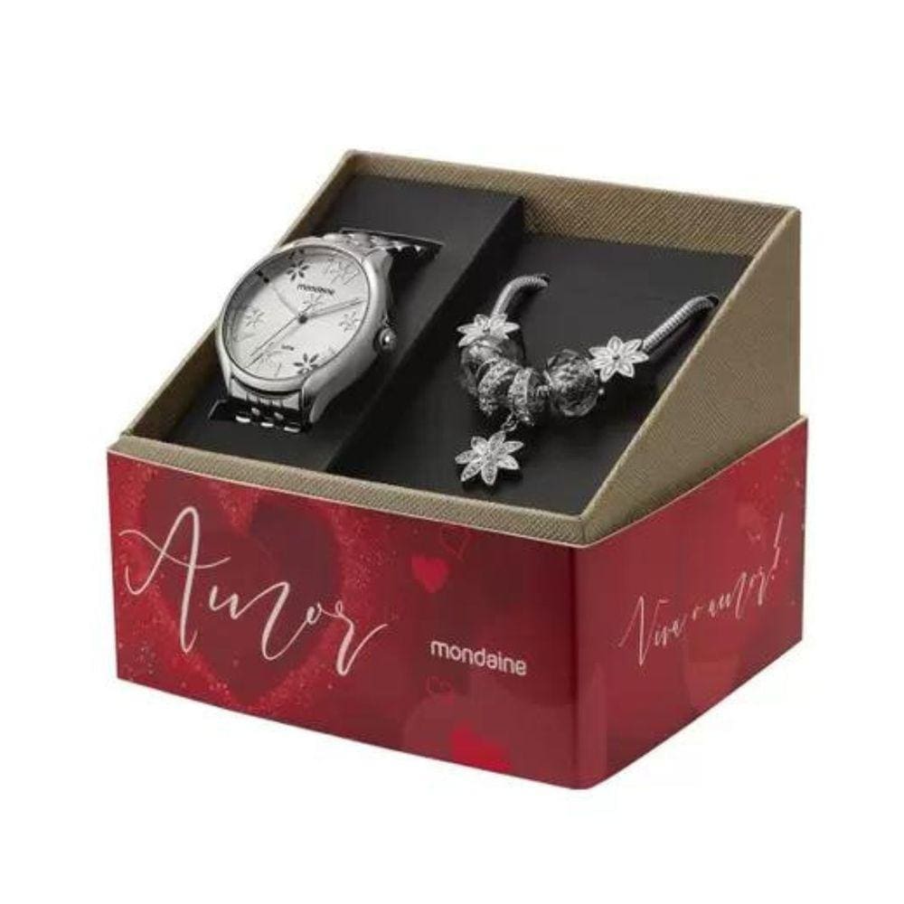 Kit Relógio Mondaine Feminino Analógico 32341L0MVNE3K1