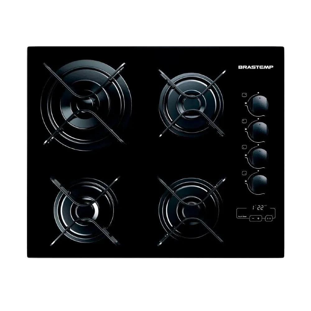 Cooktop Brastemp 4 Bocas Duplachama Timer Touch Preto BDT62AE Bivolt