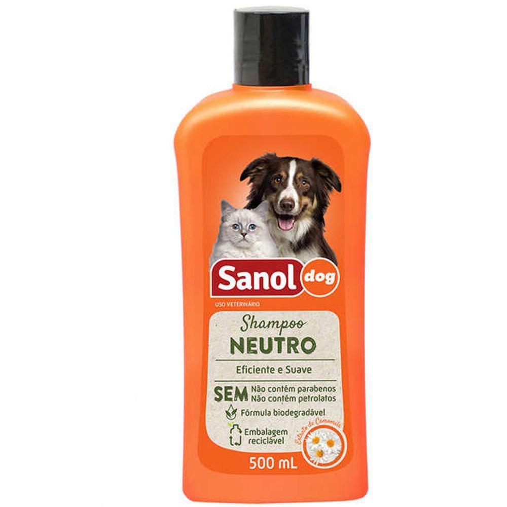 Shampoo Neutro para cachorro - Shampoo para pele e pelos delicados Sanol Dog Neutro 500ml