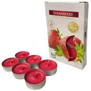 Kit 6 Velas Morango Rechaud Difusor Flutuante Foundue
