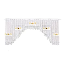 Cortina Bando Renda Cascata Cozinha Girassol 3,15X0,95