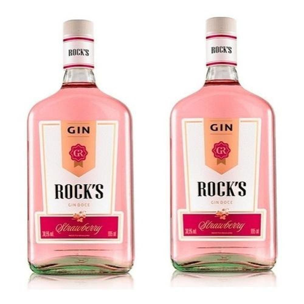 Kit Gin Rock`S Strawberry 1000Ml 2 Unidades