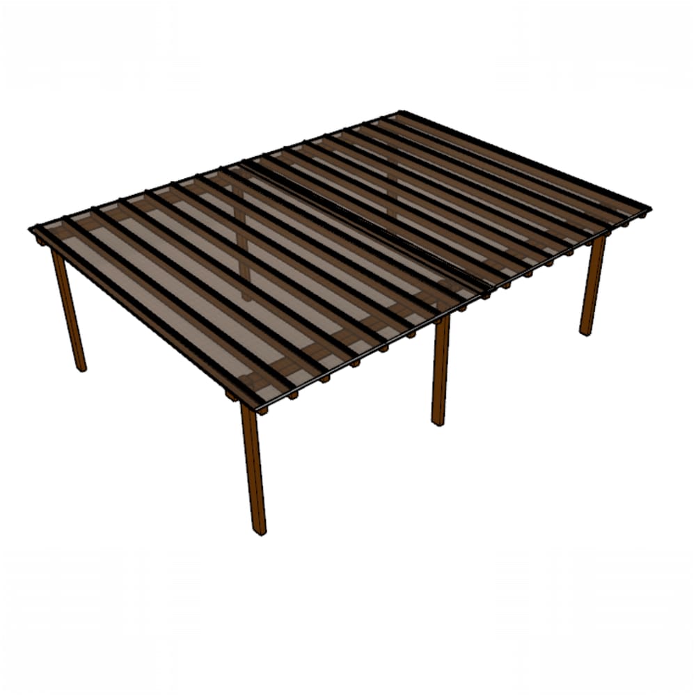 Kit Policarbonato Bronze 4mm 8,00m x 6,00m - Perfis Naturais