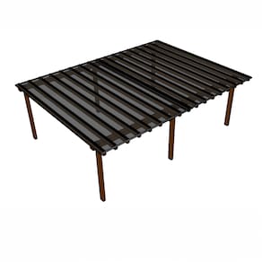 Kit Policarbonato Fume 4mm 8,00m x 6,00m - Perfis Naturais