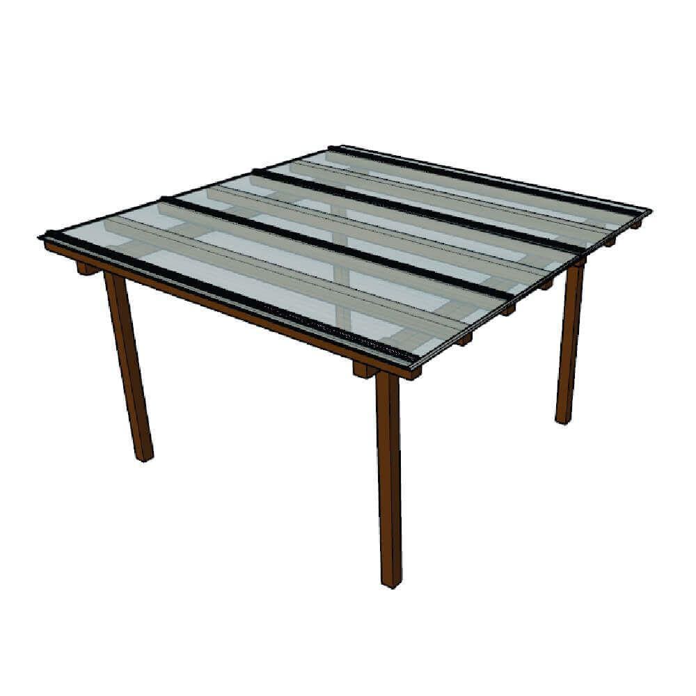 kit Policarbonato Cristal 4mm 3,00m x 2,00m - Perfis Naturais