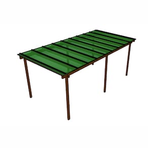 Kit Policarbonato Verde 6mm 6,00m x 3,00m - Perfis Naturais
