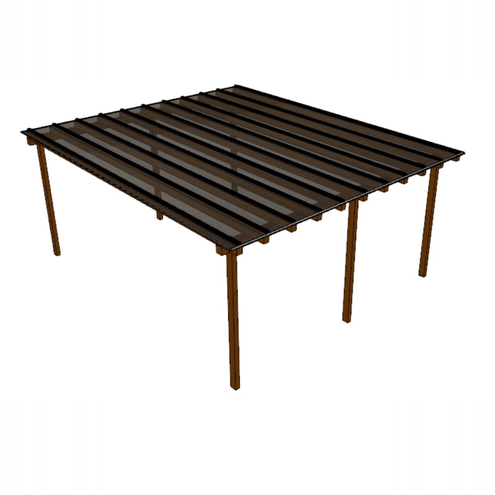 Kit Policarbonato Fume 4mm 5,00m x 6,00m - Perfis Naturais