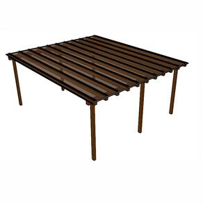 Kit Policarbonato Bronze 4mm 5,00m x 6,00m - Perfis Naturais