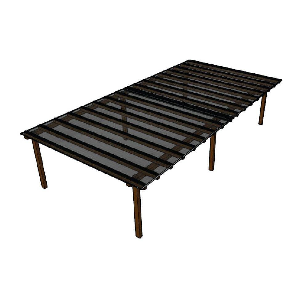 Kit Policarbonato Fume 4mm 8,00m x 4,00m - Perfis Naturais