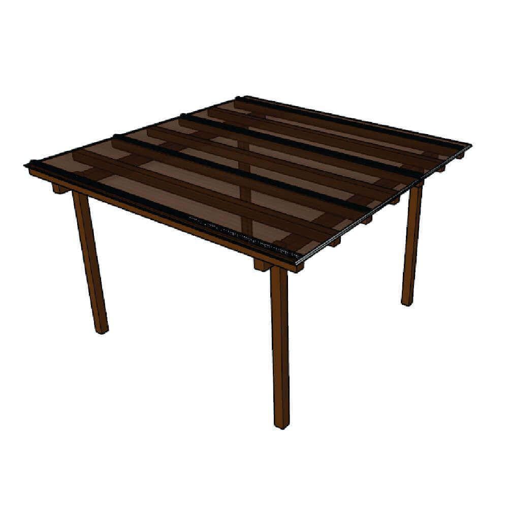 kit Policarbonato Bronze 4mm 3,00m x 2,00m - Perfis Naturais