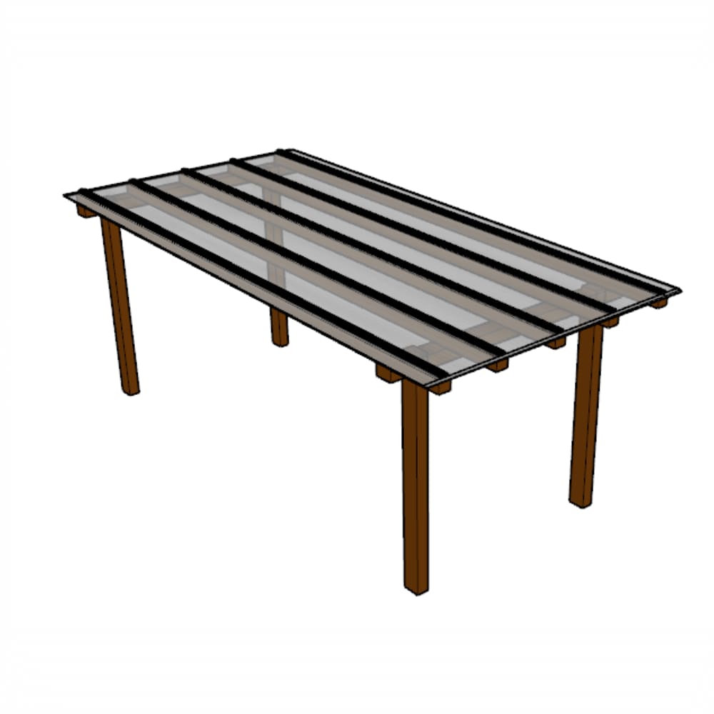 Kit Policarbonato Branco 4mm 2,00m x 6,00m - Perfis Naturais
