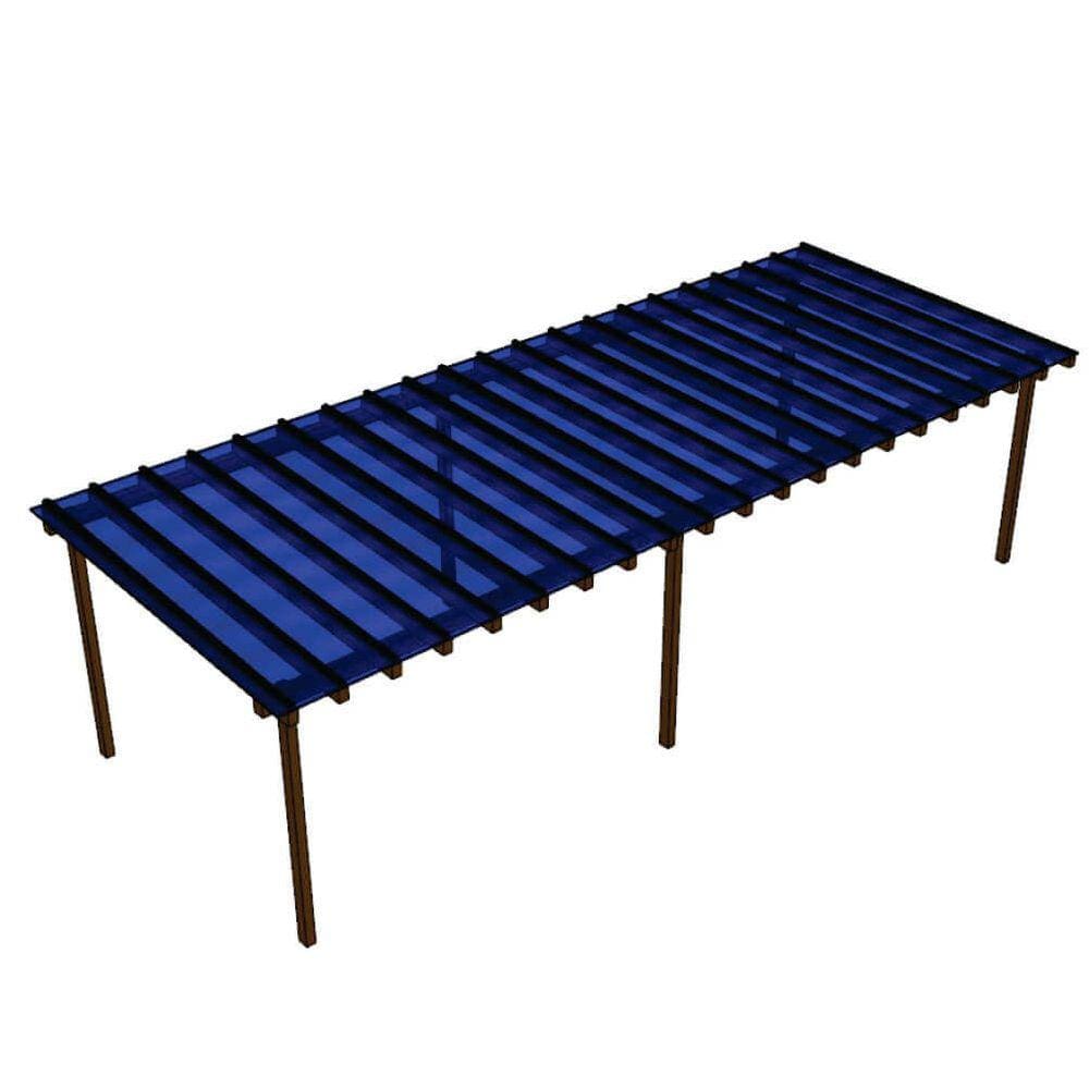 Kit Policarbonato Azul 4mm 12,00m x 2,00m - Perfis Naturais