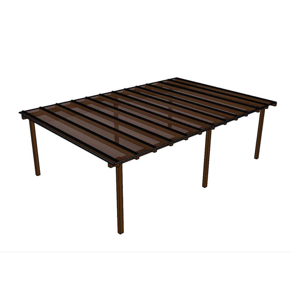 Kit Policarbonato Bronze 6mm 8,00m x 2,00m - Perfis Naturais