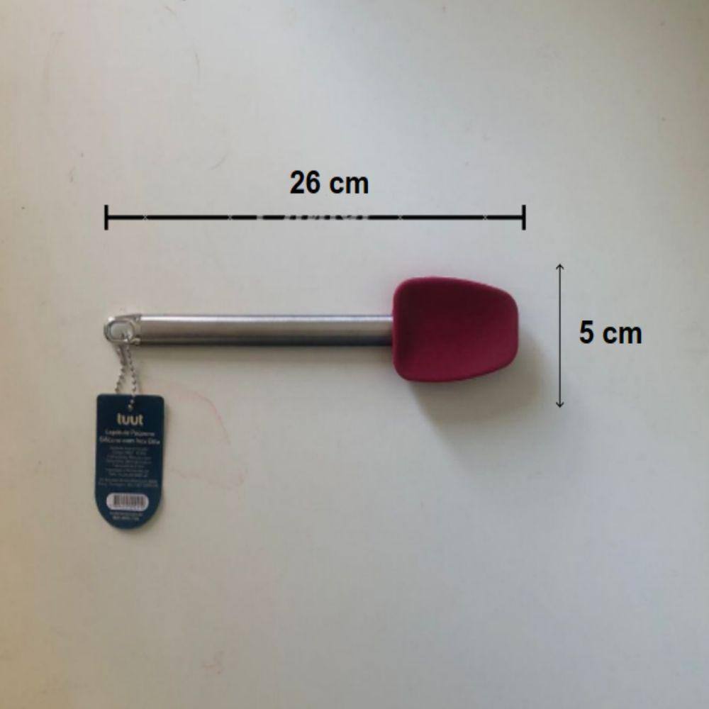 Espátula Pequena Silicone Cabo Inox Elite