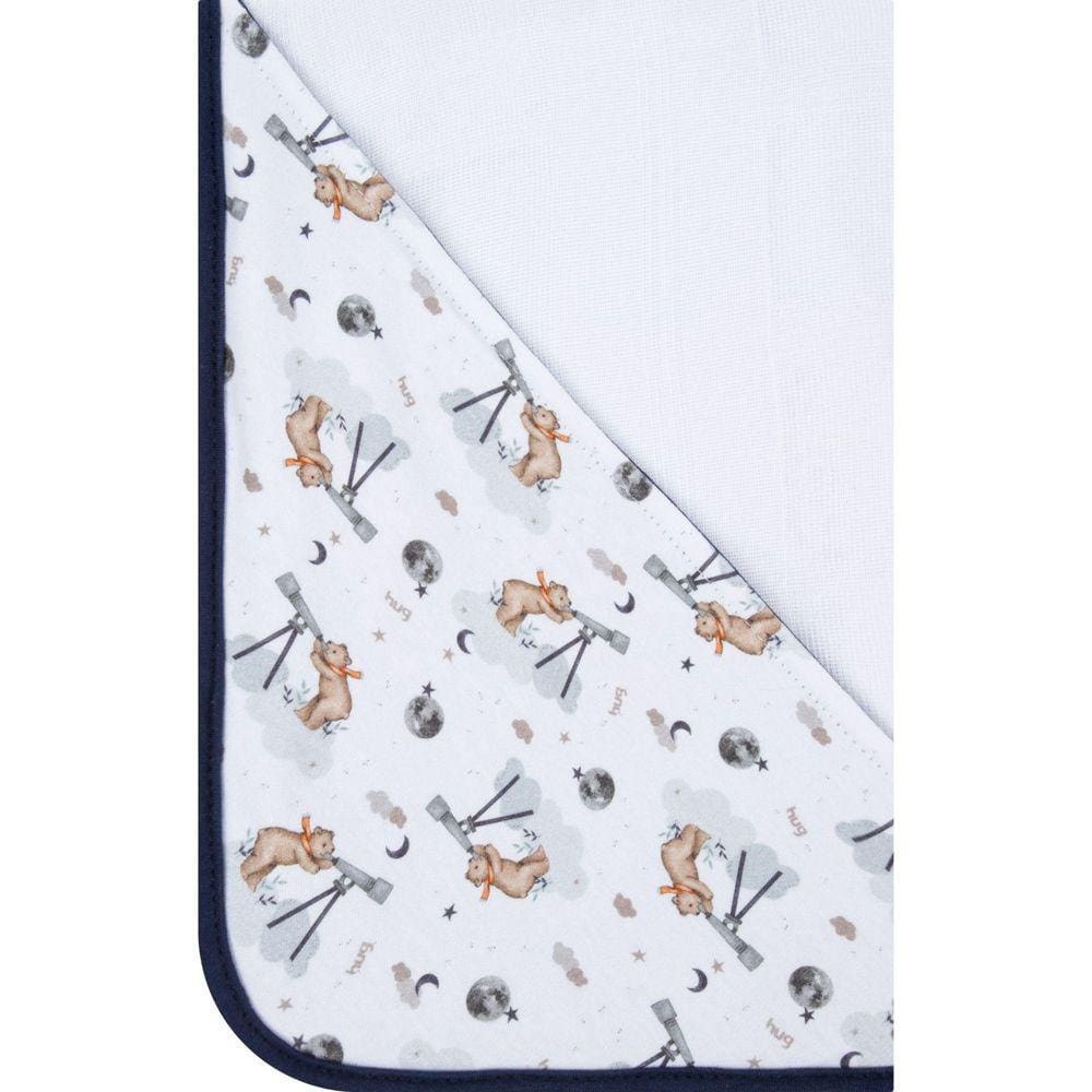 Toalha De Banho Bebê Lunar Azul Marinho Capuz 90X70Cm - Hug