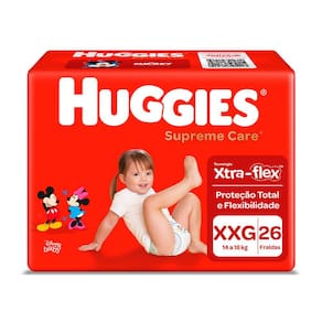 Fralda Huggies Supreme Care Tamanho XXG Mega 26 Unidades Descartáveis