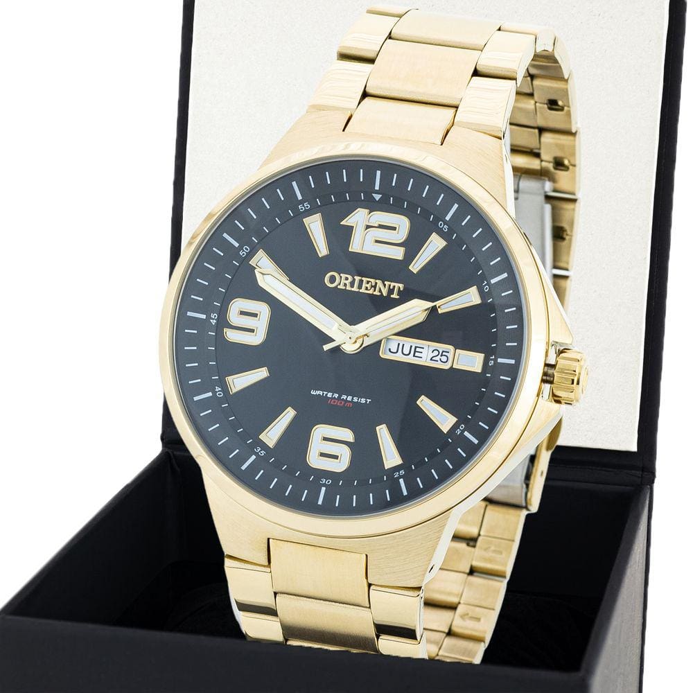 Relógio Orient Masculino Dourado Mgss1219 P2kx