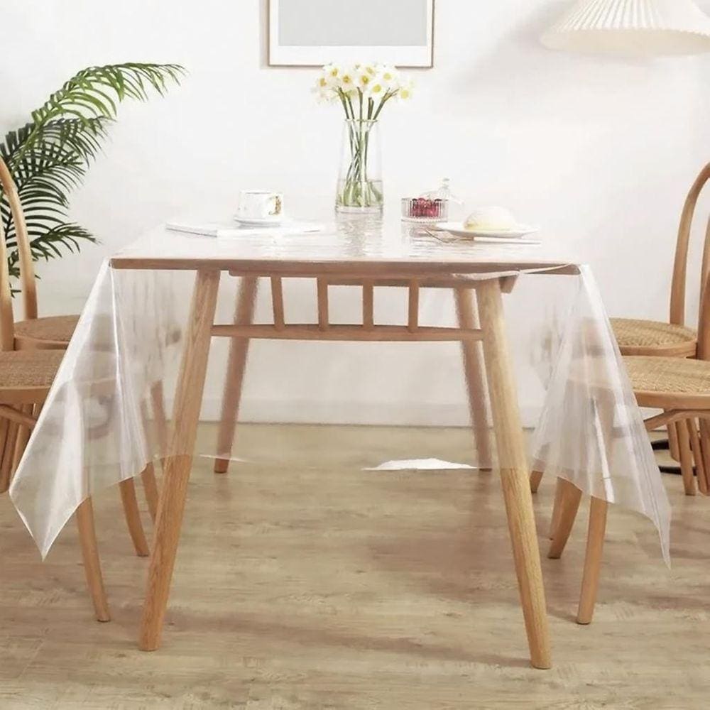 Toalha de Mesa Transparente Cristal Plástica Impermeável Térmica 1,00x1,40m