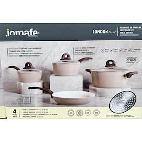 Conjunto 4 Panelas Ceramica Antiaderente Creme Jomafe Europa