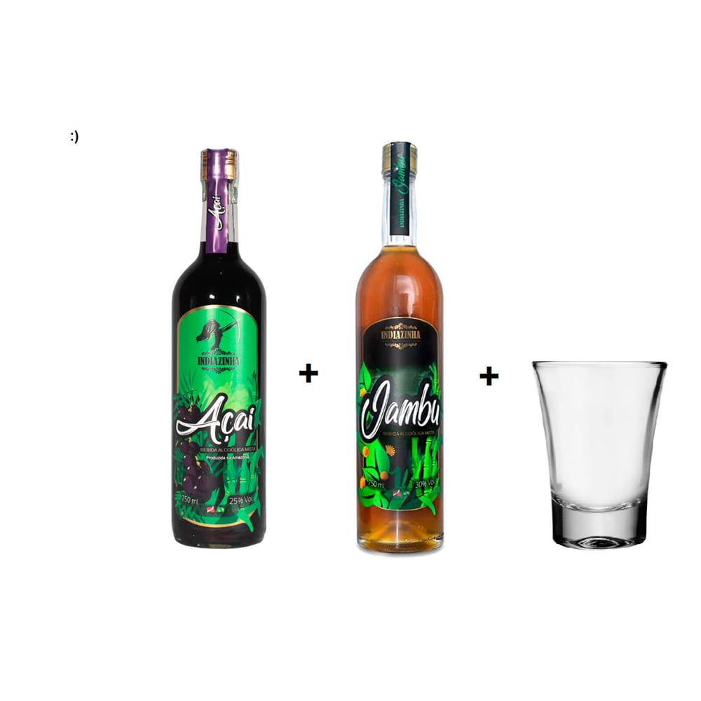 Cachaça Indiazinha Jambu + Açai + Copo De Dose