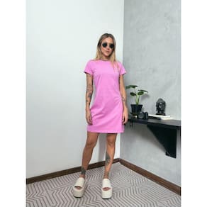 Vestido T-Shirt Camiseta~o Aveloz Rosa Blush
