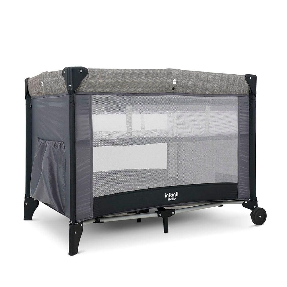 Berço Portátil Hello - Cinza Risca