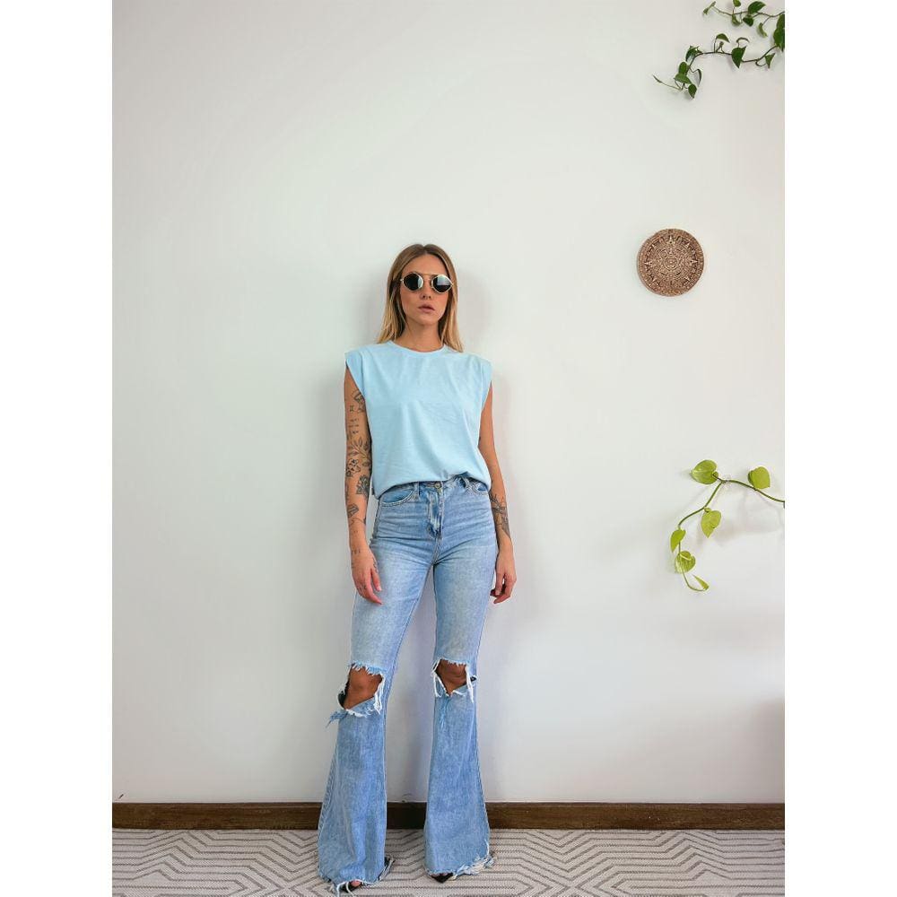 Camiseta Aveloz Feminina Muscle Tee Azul Claro