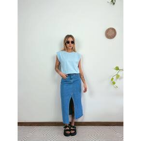 Camiseta Aveloz Feminina Muscle Tee com elástico Azul Claro