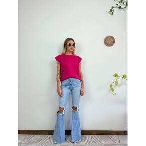 Regata Feminina Aveloz Ombro Cai´do- Rosa Pink