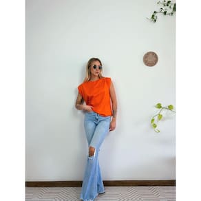 Camiseta Aveloz Feminina Muscle Tee Laranja