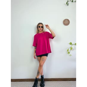 Camiseta Oversized Feminina Aveloz - Rosa Pink