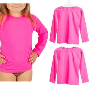 Kit 2 Camiseta Uv Infantil Rosa Proteção Solar Uv50 Conjunto