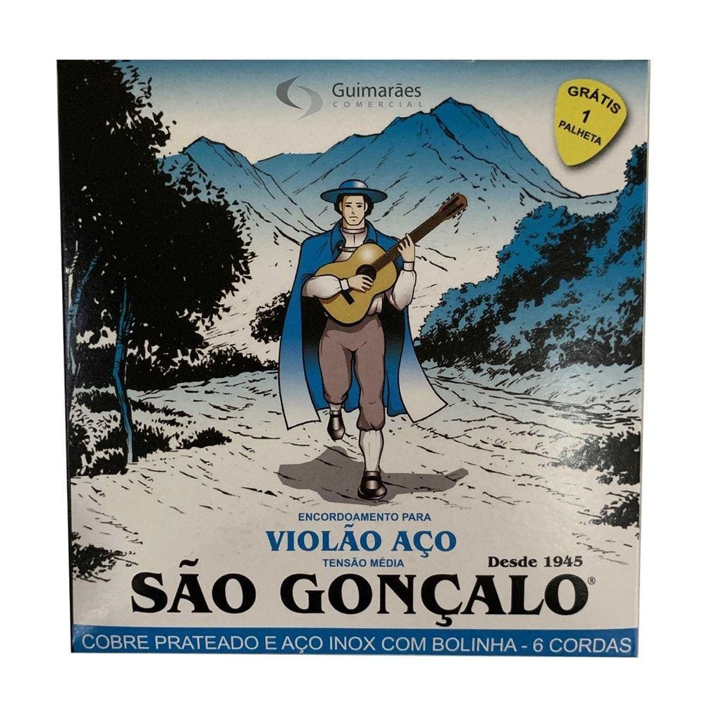 Encordoamento 012 em Cobre Prateado e Aço Inox para Violão com Bolinha - SÃO GONÇALO