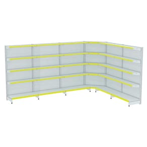 Gondola Parede 202 Amapa FIT Kit 5 Metros 1 Canto Porta etiqueta Amarelo Amapá