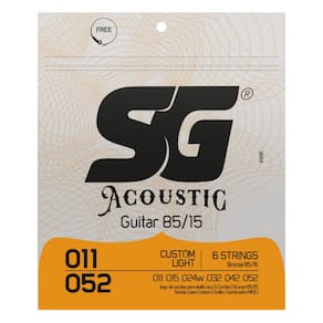 Encordoamento 011 Aço Bronze Tensão Leve 85/15 para Violão Aço - SG Acoustic