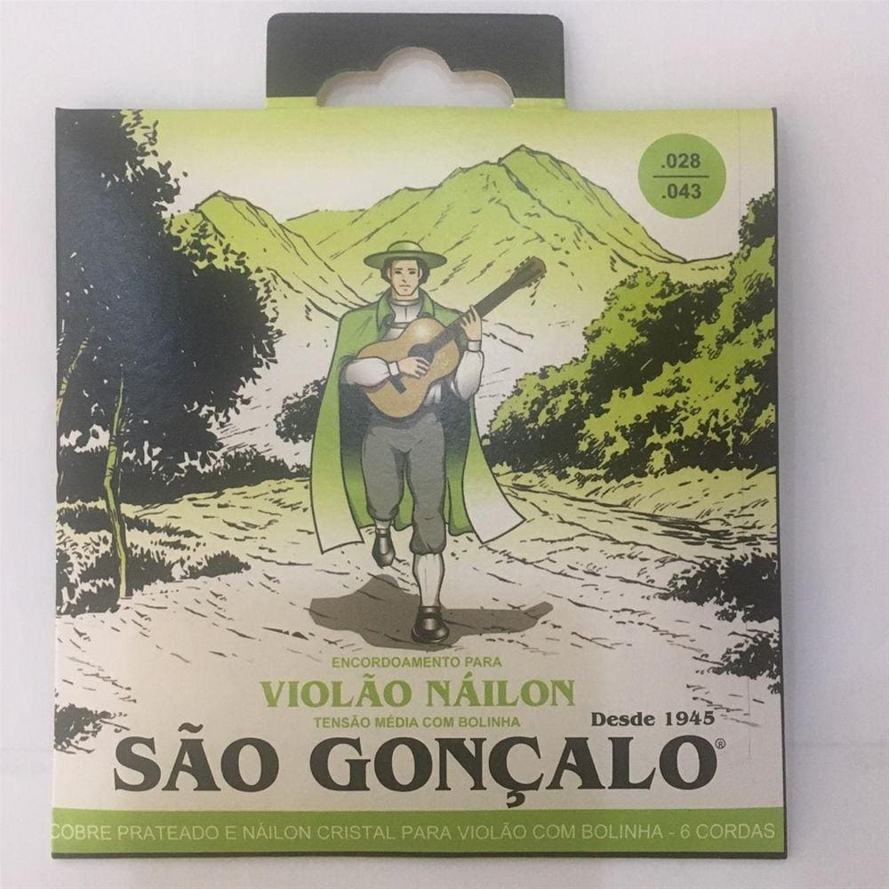 Encordoamento Nylon Cristal Tensão Média com Bolinha para Violão - SÃO GONÇALO