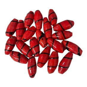 Kit 7 Firmas Azeitona 35x15mm Vermelho e Preto Murano Guias